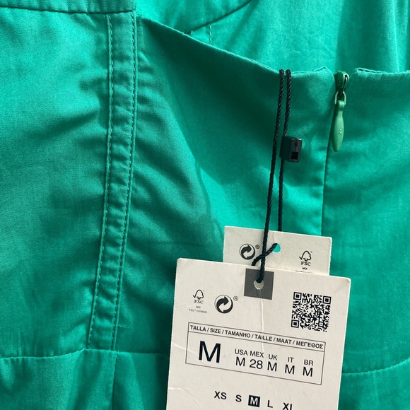 ZARA Green Summer Mini Dress | Size M | NWT💲30 - Picture 6 of 9